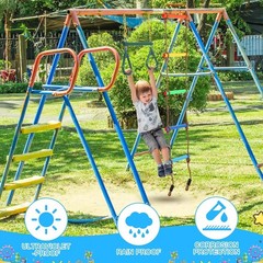 48” Trapeze Swing Bar & 6.8ft Climbing Rope Ladder for Outdoor Fun – 2 Pack