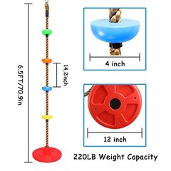 Climbing Rope Tree Swing with Platforms and Disc Swing Seat Set Outdoor