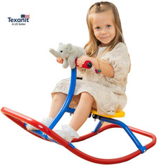 Kids Indoor Single Rocking Seesaw, Safety-Stable Wide Base Rocker for Ages 3 4 5