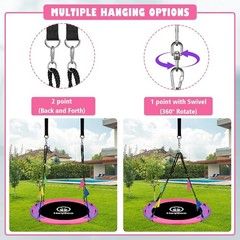 43 Inch Tree Swing, 900lbs Weight Capacity Saucer Swing Sets for Kids & Adult…