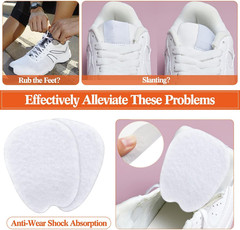9 Pairs Felt Shoe Tongue Pads Self Adhesive Cushion Inserts White Large Size