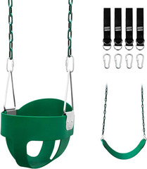Toddler Swing Set for outside – High Back Full Bucket Seat with 4 Hanging Straps