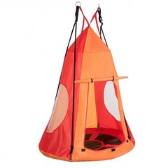 2-in-1 40 Inch Kids Hanging Chair Detachable Swing Tent Set-Orange – Color: Oran