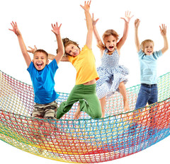 Climbing Cargo Net 6.5 X 9.8 Ft Large Kids Backyard Climbing Net Double Layers P