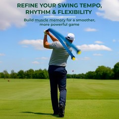 Golf Rope Swing Trainer – Weighted Rope with Ball, Improve Swing Speed, Tempo…