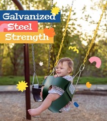 High Back Full Bucket,Toddler Swing with Coated Chains & Triangle Dip Pinch P…