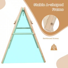 67 In. Pine Natural Wood Patio Swing Frame with Reinforced Bars