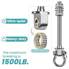 Heavy Duty Swing Hangers with Quiet Bearings, 3000 LB Capacity, Stainless Steel