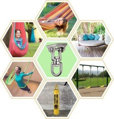 Heavy Duty 360° Swivel Swing Hanger, Stainless Steel Swing Hook for Ceiling Wood