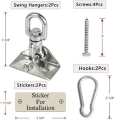 Heavy Duty Swing Hangers For Wooden Sets 2000 Lb Capacity 360 Swivel Stainless