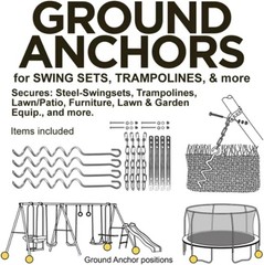 Metal Ground Anchor Kit – 4pcs Auger-Style 12 3/4″ ea All Hardware Included Easy
