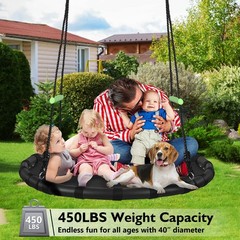 Tree Swing with PP Mat – Durable, Safe, and Easy to Install,Black Outdoor Sau…