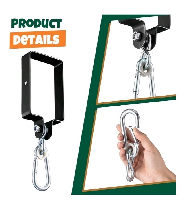 Swing Set Hangers – Heavy Duty Brackets with Locking Snap Hooks Wood Porch DIY
