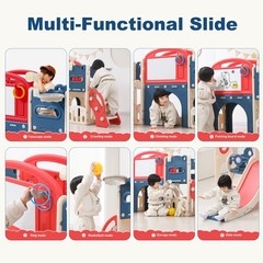 12 in 1 Indoor/Outdoor Playset for Toddlers 1-3- Swing & Slide Combo