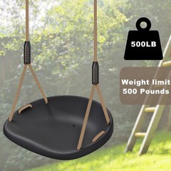 Heavy Duty Swing Seat with Adjustable Rope and Carabiners, Cushion Style Design
