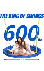 43” Saucer Tree Swing for Kids & Adults 600lb Capacity, Outdoor Waterproof Fun
