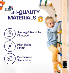 Swedish Ladder with Convertible Play Table | Montessori Climbing Set for Kids, I