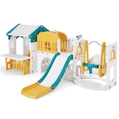 10in1 Toddler Slide Swing Playset Climber w/Playhouse Playground Indoor Outdoor