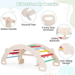 4-in-1 Rocking Horse Climber w/ Arch Climber Crawling Tunnel for Boys & Girls