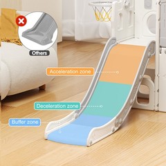 8 in 1 Toddler Climber Slide Playset Outdoor Indoor Slide Playset for Kids White