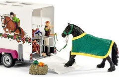 Kids Horse Club Truck Trailer 38pc – Realistic Animal Toy, Groomer, Saddle