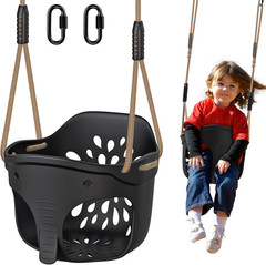High Back Full Bucket Toddler Swing Seat Adjustable Rope Outdoor Playset Tool