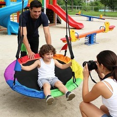 40 Inch Saucer Tree Swing for Kids Adults – 900Lb Weight Capacity, Rainbowcolor