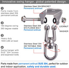 Stainless Steel Swing Hanger Heavy Duty Ceiling Swing Mount Free Swivel Swing Ho