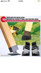Swing Set Anchor Kit – 4-Pack Stainless Steel Bracket for 4″x4″ Legs