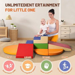 9-Piece Climbing Foam Blocks: Soft PU Leather – Baby Climb and Crawl Activity Bl