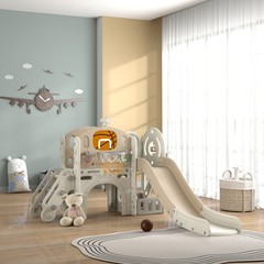 Fun-Filled Toddler Slide with Ring Toss Telescope and Storage Space