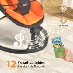 Columpio Portatil Para Recien Nacidos Con 5 Velocidades Y Bluetooth Lujo