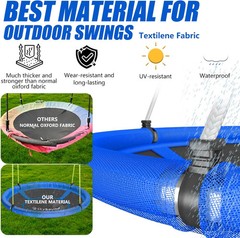43″ Tree Swing 600LB Weight Capacity with Hanging Carabiners, Waterproof Flying