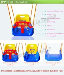 3-in-1 Infant to Teenage Blue Swing Outdoor Patio Garden for Kids Aged 6M+