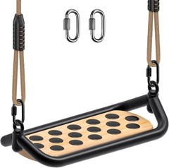 Heavy Duty Wooden Tree Swing for Kids & Adults, 500lbs Capacity, Adjustable
