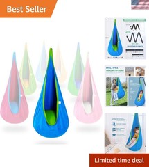Kids Pod Swing Seat, Cotton Child Hammock Swing Chair, Sensory Swing for Indo…