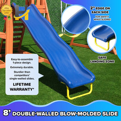 Wooden Swing Set with Saucer Swing Play Fort Bench with Table Sandbox Slide NEW