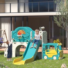 9 In 1 Toddler Slide, Kids Slide with Climber Playground, Indoor Outdoor Playset