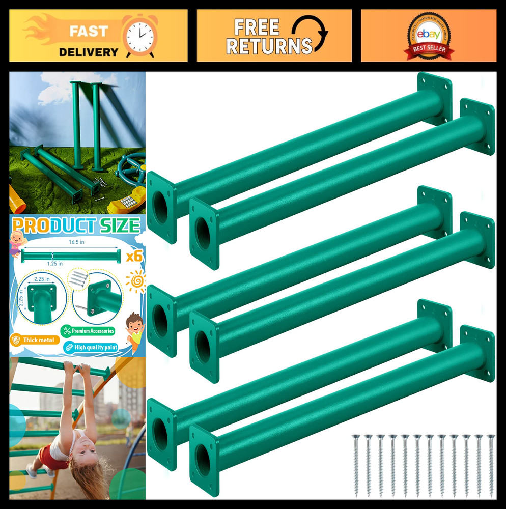 6 Pack 16.5″ Monkey Bars Ladder Rungs Kit – Playground Accessories for Kids Outd