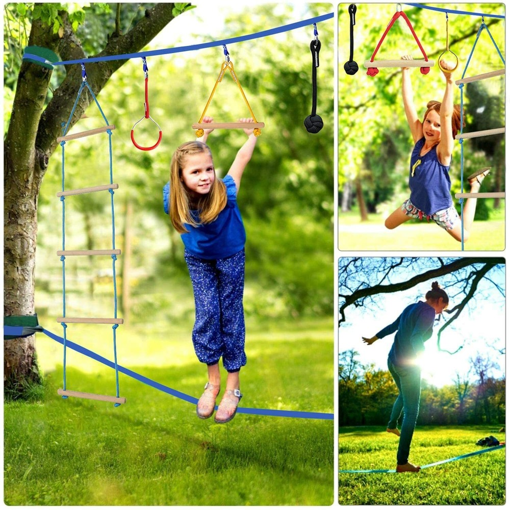 TUAHOO Obstacle Course 2 Ninja Line Slackline Obstacles Swing for Kids