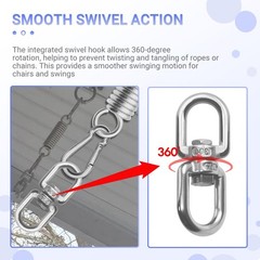 Hammock Chair Hanging Kit with Spring Hardware, Heavy Duty Suspension Swivel …