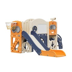 10 in 1 Toddler Slide Bus Playhouse Indoor Outdoor Kids Activity Center Playset