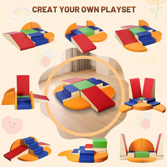 9-Piece Climbing Foam Blocks: Soft PU Leather – Baby Climb and Crawl Activity Bl