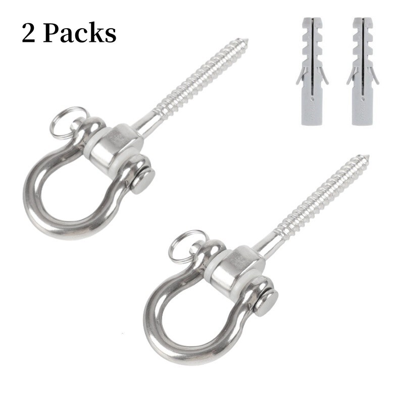 2Pcs Stainless Steel 180 Degree Swing Hanger Heavy Duty Antirust Screw Bracket