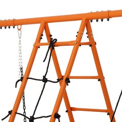 6-in-1 Swing Sets for Backyard Multifunction Metal Playground Swing Set for kids