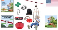 Safe 65 ft Zipline for All Ages – Quick Setup, Includes Swing Seat & Accessories