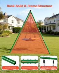 VEVOR Swing Set for Backyard Swingset Outdoor for Kids 2 Seats A-Frame Stand