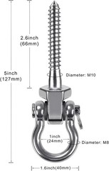 Heavy Duty Swing Hangers with Bearings – Set of 4 Stainless Steel 304 Screw Brac