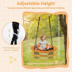 40” Saucer Tree Swing for Kids, Flying Saucer Swing with 2 Carabiners, Adjust…