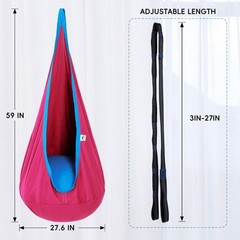 Children’s Pod Swing, Pink Blue, Indoor Outdoor